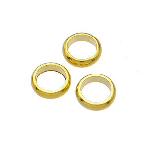 Stainless Steel Rondelle Beads Large Hole Gold Plated, approx 7mm [SSB5241-7MM]