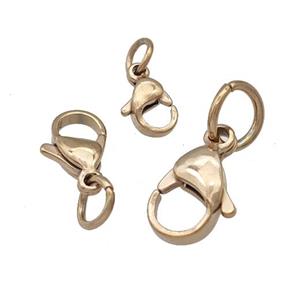 Stainless Steel Lobster Clasp Lt.gold Plated, approx 13mm [SSB5246-13MM]