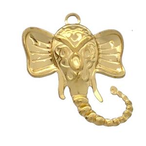 Stainless Steel Elephant Charms Pendant Gold Plated, approx 26-31mm [SSB5291]