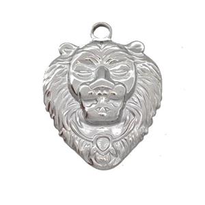 Raw Stainless Steel Lion Pendant, approx 20-22mm [SSB5298]