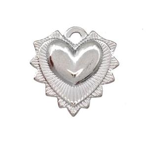 Raw Stainless Steel Heart Pendant, approx 18mm [SSB5302]