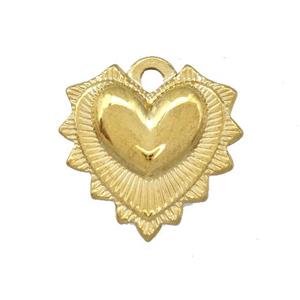 Stainless Steel Heart Pendant Gold Plated, approx 18mm [SSB5303]