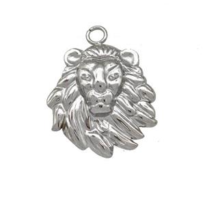 Raw Stainless Steel Lion Charms Pendant, approx 20mm [SSB5308]