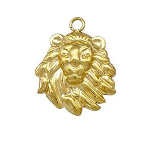 Stainless Steel Lion Charms Pendant Gold Plated, approx 20mm [SSB5309]