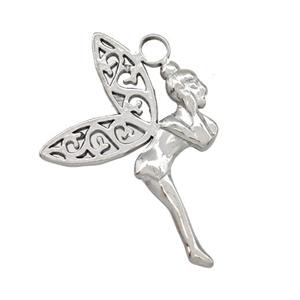 Raw Stainless Steel Fairy Charms Pendant, approx 22-32mm [SSB5310]