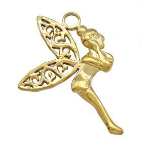 Stainless Steel Fairy Charms Pendant Gold Plated, approx 22-32mm [SSB5311]