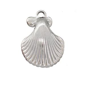 Raw Stainless Steel Sea Shell Charms Pendant, approx 15-18mm [SSB5318]