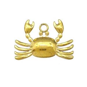 Stainless Steel Crab Charms Pendant Gold Plated, approx 18-24mm [SSB5321]