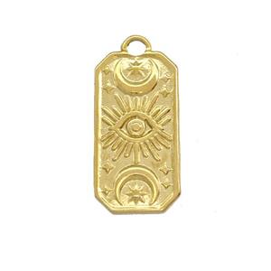 Stainless Steel Eye Charms Pendant Rectangle Gold Plated, approx 10.5-20mm [SSB5327]