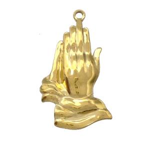 Stainless Steel Prayer Hands Pendant Gold Plated, approx 20-34mm [SSB5329]