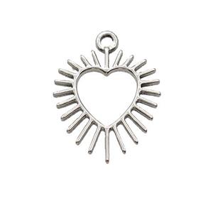 Raw Stainless Steel Heart Pendant, approx 16-17mm [SSB5332]