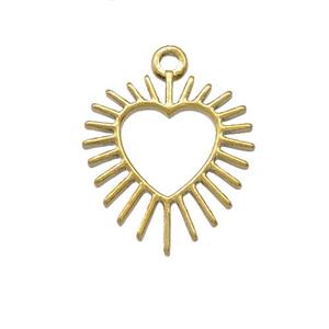 Stainless Steel Heart Pendant Gold Plated, approx 16-17mm [SSB5333]