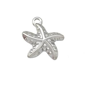 Raw Stainless Steel Starfish Charms Pendant, approx 17mm [SSB5334]