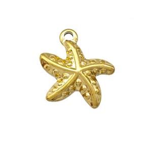 Stainless Steel Starfish Charms Pendant Gold Plated, approx 17mm [SSB5335]