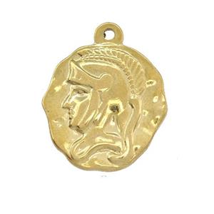 Stainless Steel Human Charms Pendant Gold Plated, approx 20mm [SSB5337]