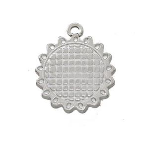 Raw Stainless Steel Sun Charms Pendant, approx 18mm [SSB5340]