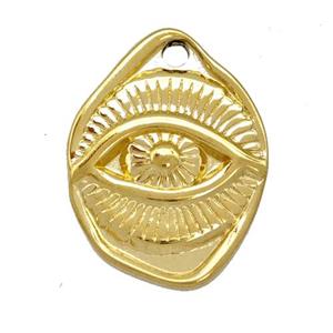 Stainless Steel Eye Charms Pendant Gold Plated, approx 17-23mm [SSB5343]