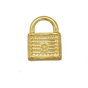 Stainless Steel Lock Pendant Gold Plated, approx 13-18 [SSB5345]