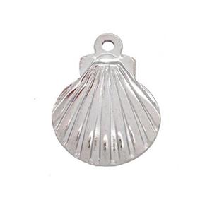 Raw Stainless Steel Sea Shell Charms Pendant, approx 16-17mm [SSB5346]