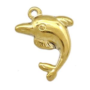 Stainless Steel Dolphin Charms Pendant Gold Plated, approx 20-21mm [SSB5349]