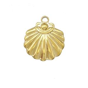 Stainless Steel Sea Shell Charms Pendant Gold Plated, approx 16mm [SSB5351]