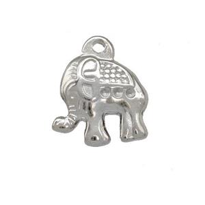 Raw Stainless Steel Elephant Pendant, approx 13-15mm [SSB5352]