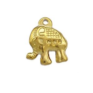 Stainless Steel Elephant Pendant Gold Plated, approx 13-15mm [SSB5353]