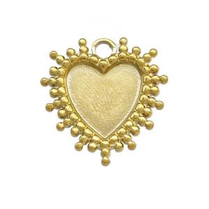 Stainless Steel Heart Pendant With Pad Gold Plated, approx 20mm [SSB5357]