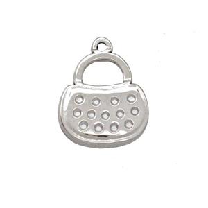 Raw Stainless Steel Bags Pendant, approx 13-14mm [SSB5358]