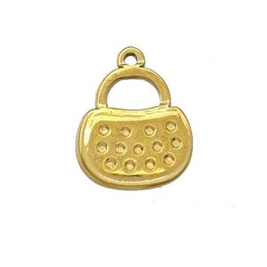 Stainless Steel Bags Pendant Gold Plated, approx 13-14mm [SSB5359]
