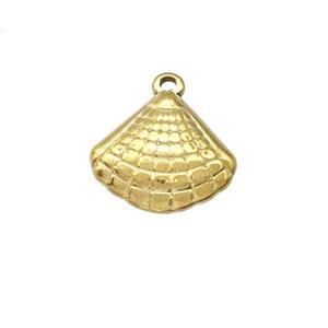 Stainless Steel Sea Shell Charms Pendant Gold Plated, approx 14-17mm [SSB5363]
