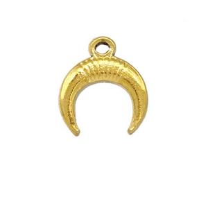 Stainless Steel Crescent Pendant Gold Plated, approx 14mm [SSB5365]