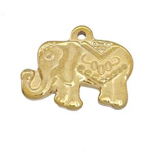 Stainless Steel Elephant Charms Pendant Gold Plated, approx 15-25mm [SSB5367]