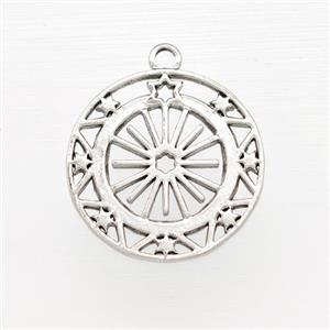 Raw Stainless Steel Pendant Celestial Star, approx 20mm [SSB5368]