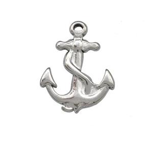 Raw Stainless Steel Anchor Charms Pendant, approx 15mm [SSB5370]