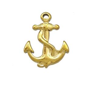 Stainless Steel Anchor Charms Pendant Gold Plated, approx 15mm [SSB5371]