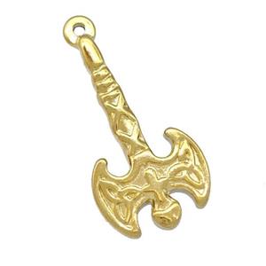 Stainless Steel Battle Axe Charms Pendant Gold Plated, approx 16-30mm [SSB5387]