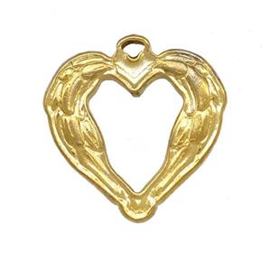 Stainless Steel Heart Pendant Hollow Gold Plated, approx 20mm [SSB5389]