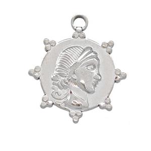 Raw Stainless Steel Beauty Charms Pendant, approx 20mm [SSB5396]