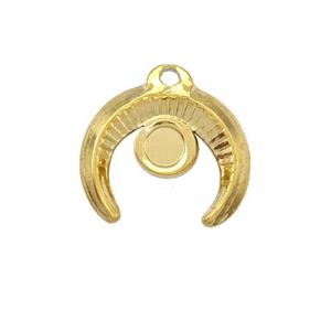 Stainless Steel Horn Pendant With Pad Gold Plated, approx 17mm [SSB5403]