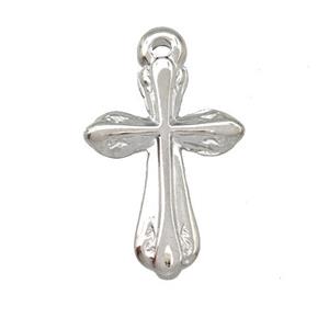 Raw Stainless Steel Cross Pendant, approx 15-21mm [SSB5404]