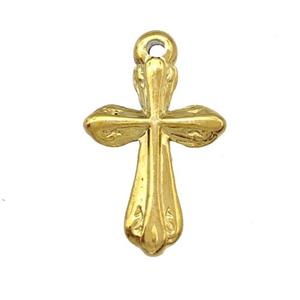 Stainless Steel Cross Pendant Gold Plated, approx 15-21mm [SSB5405]