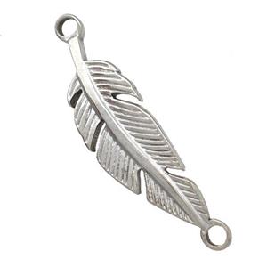 Raw Stainless Steel Feather Connector, approx 10-30mm [SSB5408]
