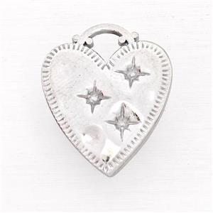 Raw Stainless Steel Heart Pendant Star, approx 17-18mm [SSB5418]