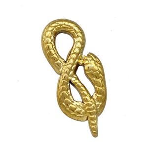 Stainless Steel Snake Charms Pendant Gold Plated, approx 10-25mm [SSB5425]