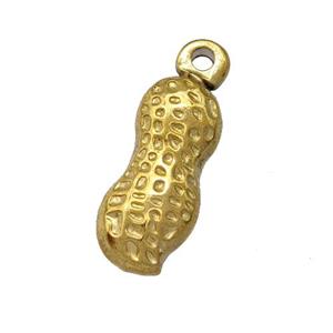 Stainless Steel Peanut Pendant Gold Plated, approx 8-16mm [SSB5427]