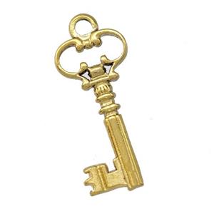Stainless Steel Key Charms Pendant Gold Plated, approx 12-26mm [SSB5429]