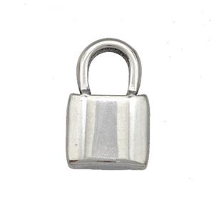 Raw Stainless Steel Lock Pendant, approx 10-16mm [SSB5440]