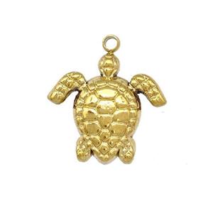 Stainless Steel Tortoise Charms Pendant Gold Plated, approx 15mm [SSB5453]