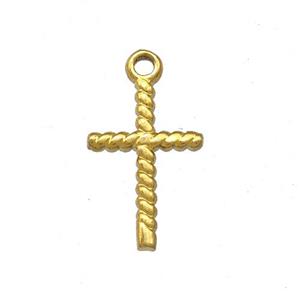 Stainless Steel Cross Pendant Gold Plated, approx 8-13mm [SSB5461]